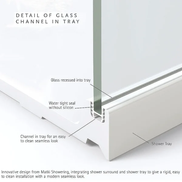Matki Illusion Corner Shower Enclosure with Integrated Raised Tray And Traditional Handle - 1000mm x 800mm - RH - Image 4