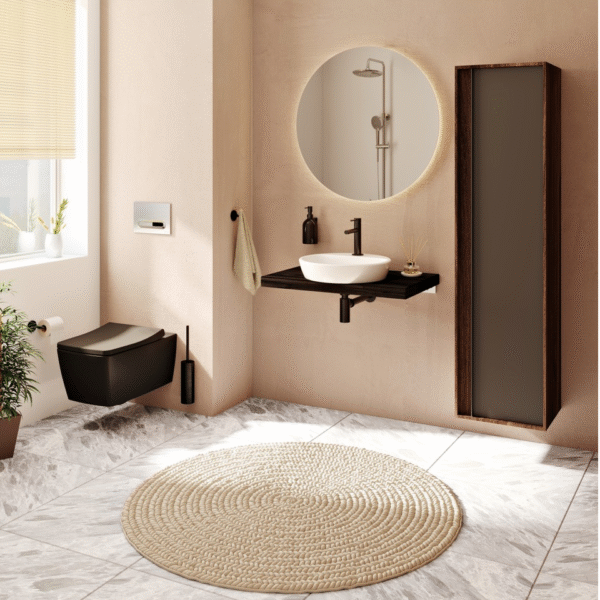 Vitra M Line Wall Mounted Tall Unit - 1600mm High - Right Hinged - Plum Tree