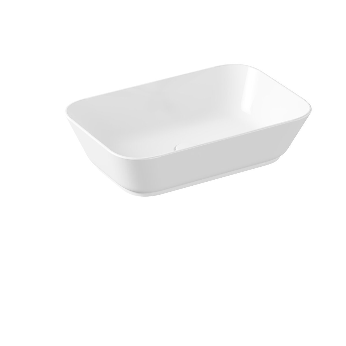 Vitra Geo Soft Square Countertop Basin without overflow - 600mm Wide - 0 Tap Hole  - White
