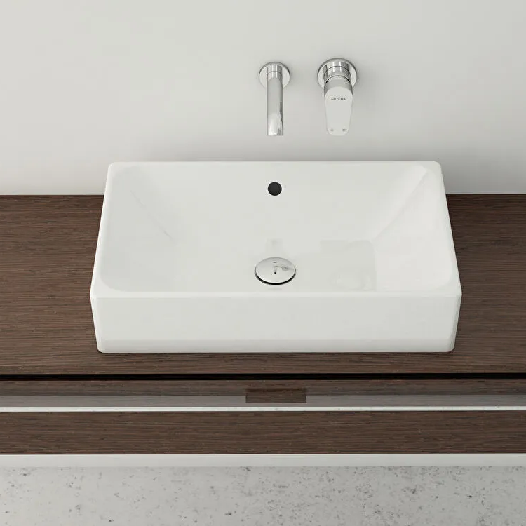 Vitra Nuo Countertop Basin with overflow - 500mm Wide - 0 Tap Hole - White