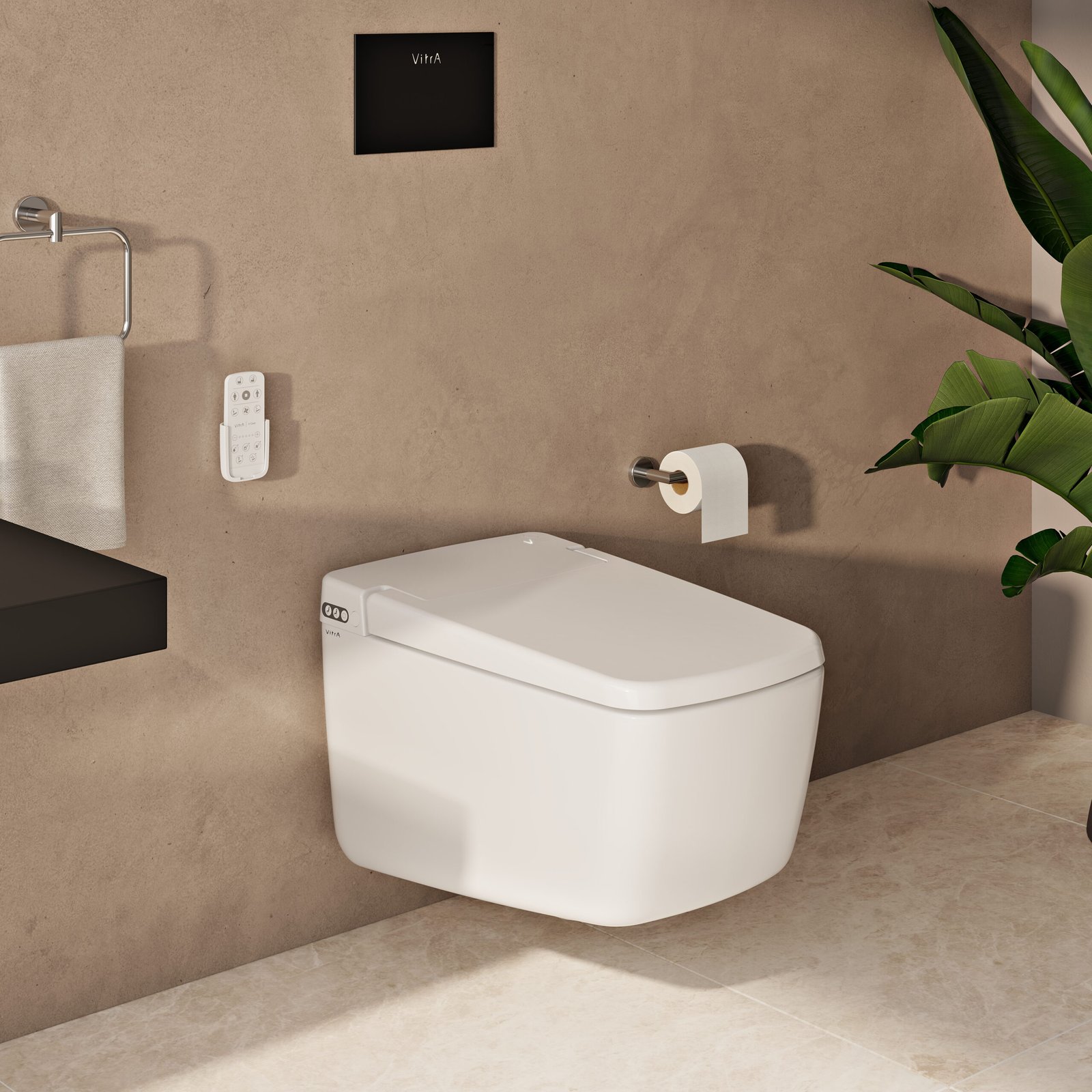 Vitra V-Care Prime Rimex Smart Wall Hung toilet With seat - White