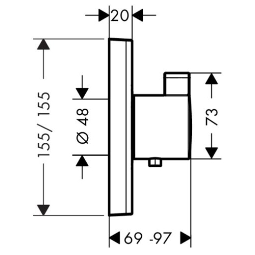 Hansgrohe Shower Select Thermostatic mixer HighFlow for concealed ...