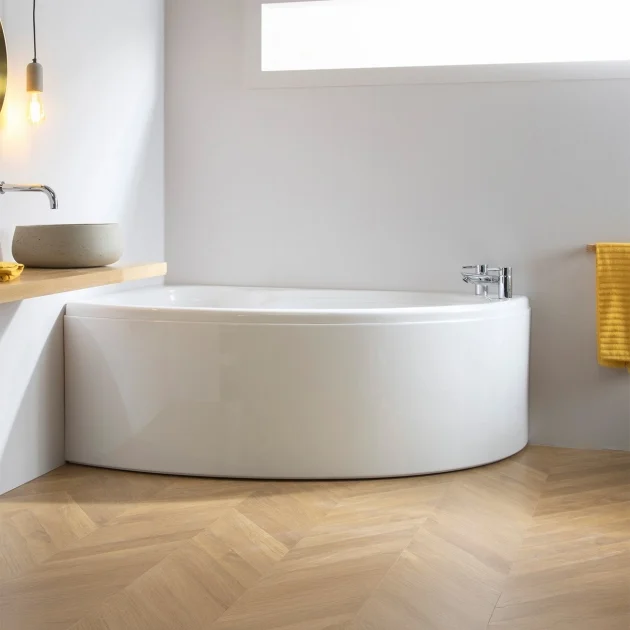 Carron Dove Offset Corner Bath Carronite 1550mm x 950mm Right Handed