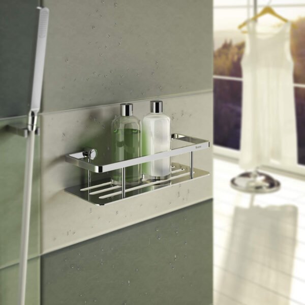 Smedbo Sideliner Design Shower Basket - 250mm Wide - Polished Chrome