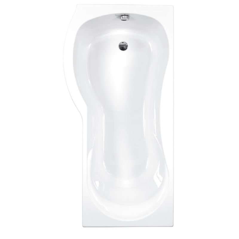 Carron Arc Curved P-Shaped Shower Bath Carronite 1700mm x 700-850mm Left Handed