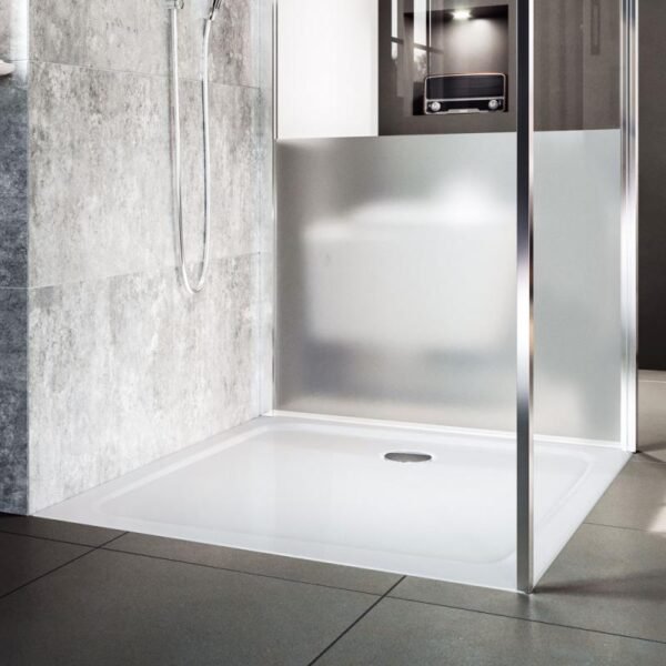 Kaldewei Cayonoplan Square Shower Tray - 900mm X 900mm - With Bracket - Matt Anthracite - 361447980716 - Image 2