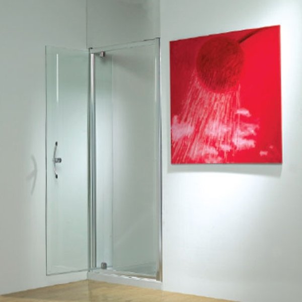 Kudos Original Pivot Shower Door 900mm Wide Silver