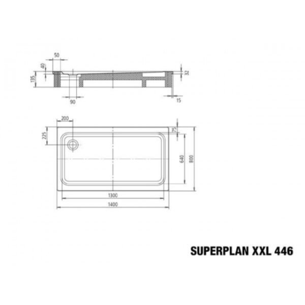 Kaldewei Superplan Xxl Rectangular Shower Tray - 1400mm X 800mm - White - 435300010001 - Image 3