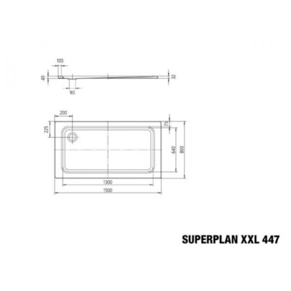 Kaldewei Superplan Xxl Rectangular Shower Tray - 1500mm X 800mm - White - 443600010001 - Image 3