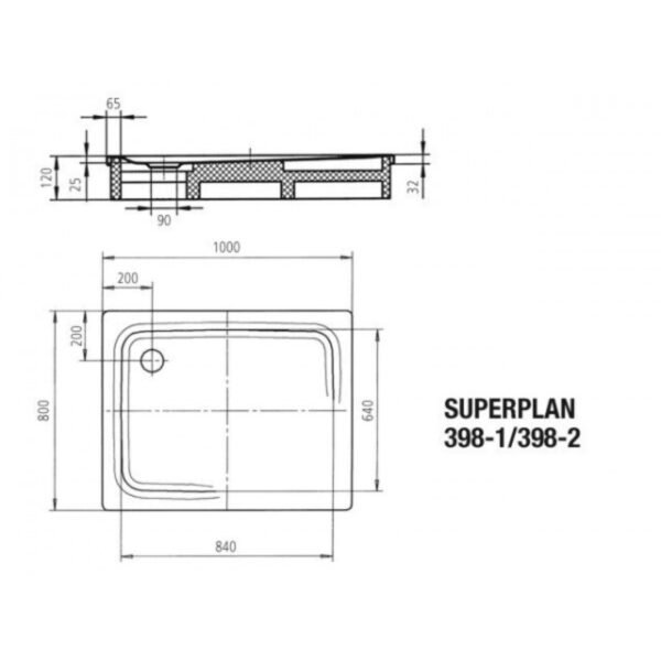 Kaldewei Superplan Rectangular Shower Tray - 1000mm X 800mm - White - 447200010001 - Image 3