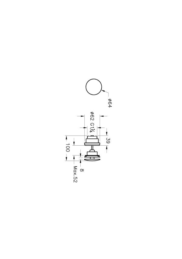 Vitra Universal Basin Waste Set - Brushed Nickel - Image 2