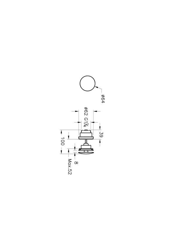 Vitra Push Open Basin Waste Set - Chrome - Image 2