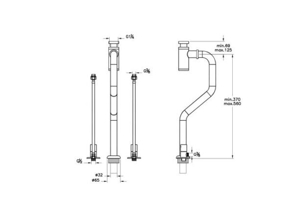 Vitra Origin Bottle Trap For Monoblock Basins - Chrome - Image 2
