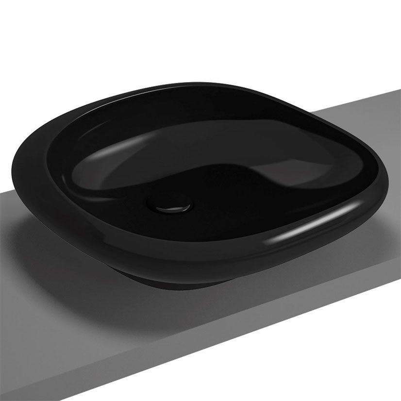Vitra Istanbul Countertop Basin - 535mm Wide - 0 Tap Hole  - Black