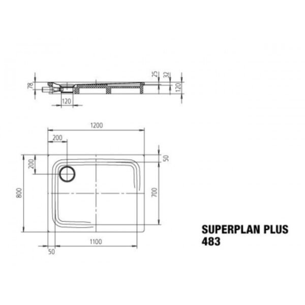 Kaldewei Superplan Plus Rectangular Shower Tray - 1200mm X 800mm - Matt Grey - Secure plus - 470800012715 - Image 3