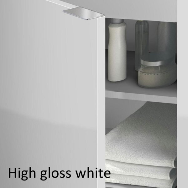 Vitra Nest Trendy Vanity Unit With Basin  - 800mm Wide - Right Hand Tap Hole - High Gloss White - Image 3