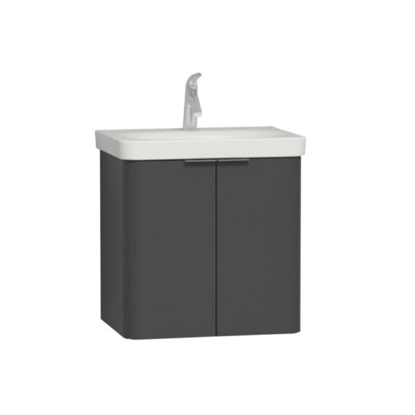 Vitra Nest 2 Drawer Wall Hung Washbasin Unit 600mm Wide Anthracite