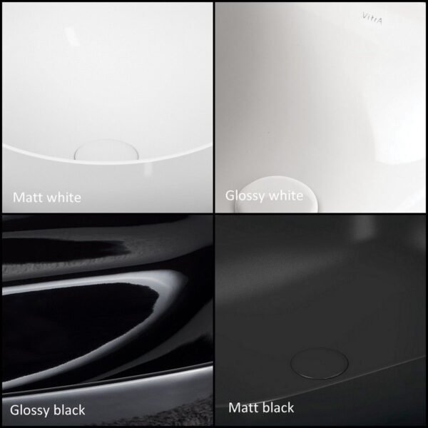 Vitra Frame Tv Inset Countertop Basin - 570mm X 390mm -  0 Tap Hole - Matt Black - Image 3