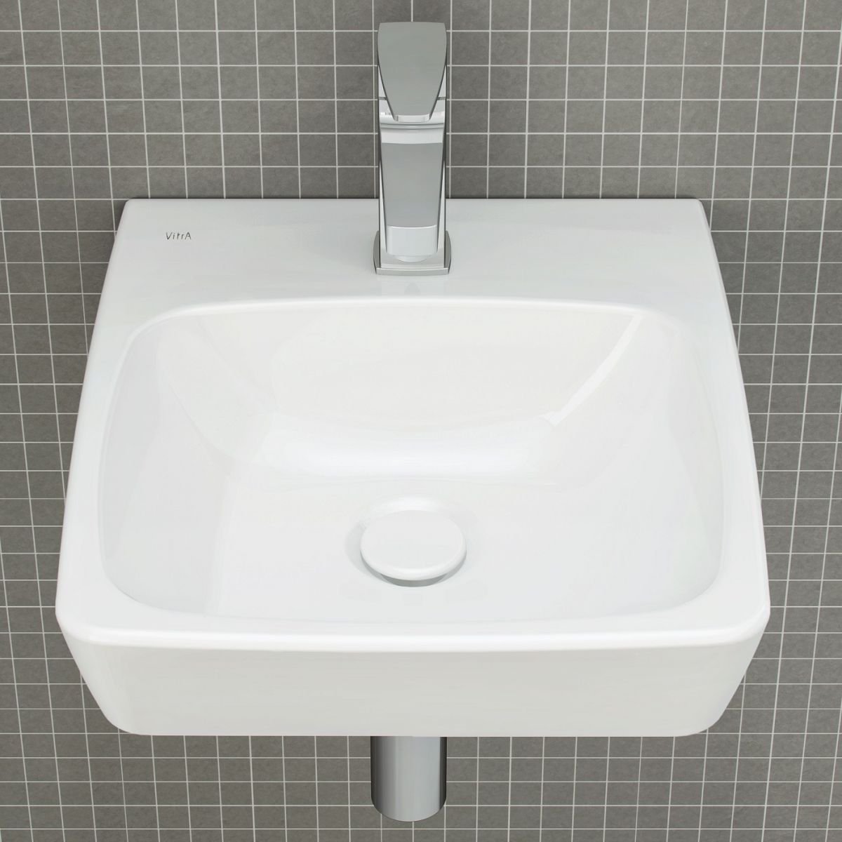 Vitra M Line Basin 400mm Wide 1 Tap Hole White