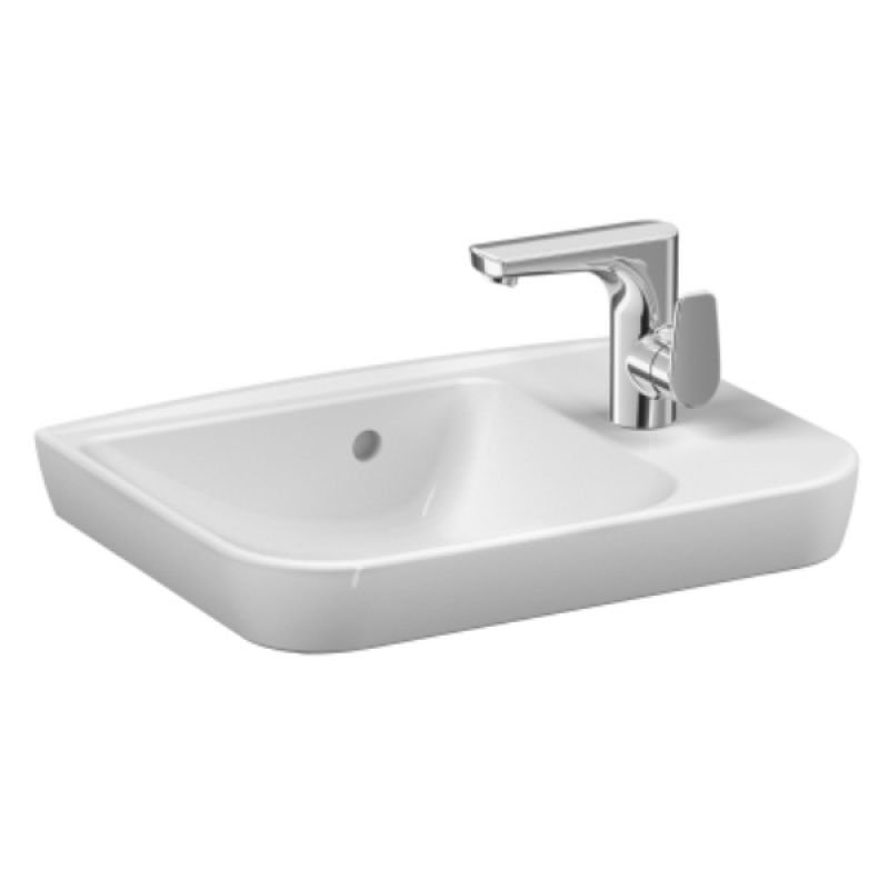 Vitra Sento Basin - 500mm Wide - Right Handed - 1 Tap Hole - White