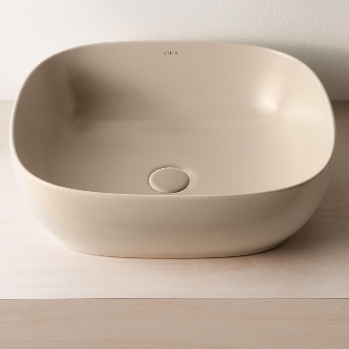 VitrA Outline Square Countertop Basin Inc Waste - 475mm x 410mm - 0 Tap Hole - Matt Black