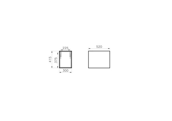 Vitra Frame Wall Hung Open Box Unit - 415mm High - Matte Soft Black - Image 2