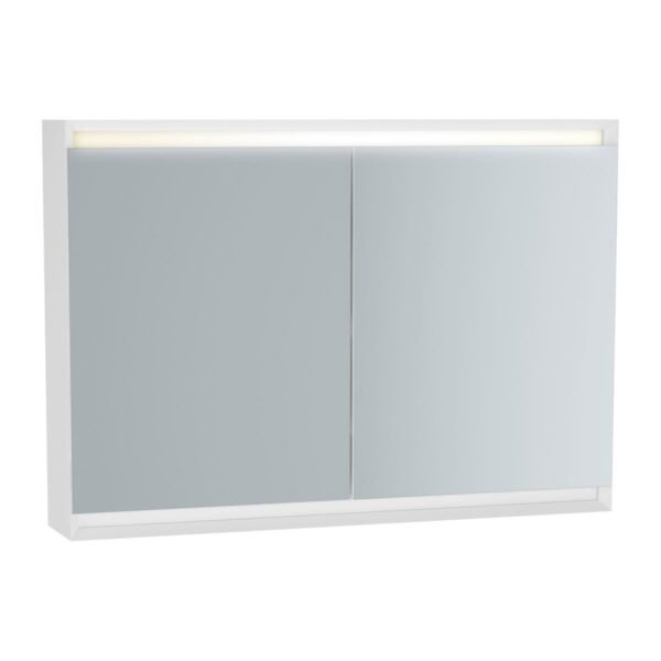 Vitra Frame 2 Door Illuminated Mirror Cabinet - 1000mm X 700mm - Matt White