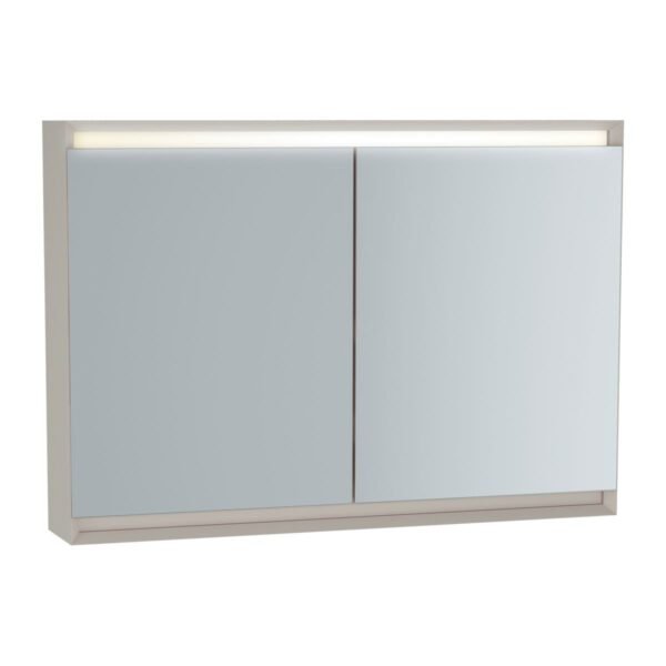 Vitra Frame 2 Door Illuminated Mirror Cabinet - 1000mm X 700mm - Matt Soft Taupe