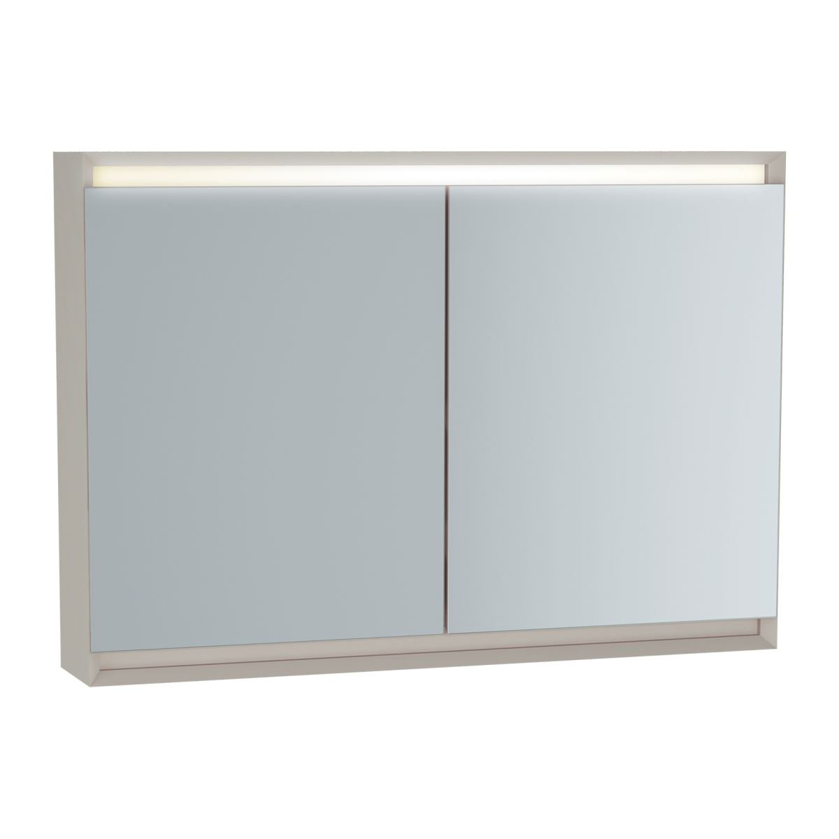 Vitra Frame 2 Door Illuminated Mirror Cabinet - 1000mm X 700mm - Matt Soft Taupe