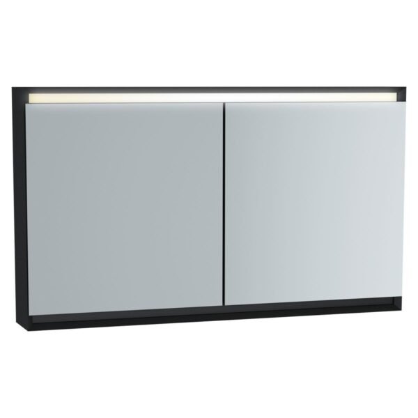Vitra Frame 2 Door Illuminated Mirror Cabinet - 1200mm X 700mm - Matte Soft Black