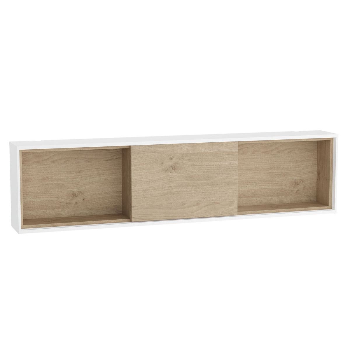 Vitra Voyage Horizontal Unit With Sliding Door - 1200mm Wide - Matt White/Natural Oak