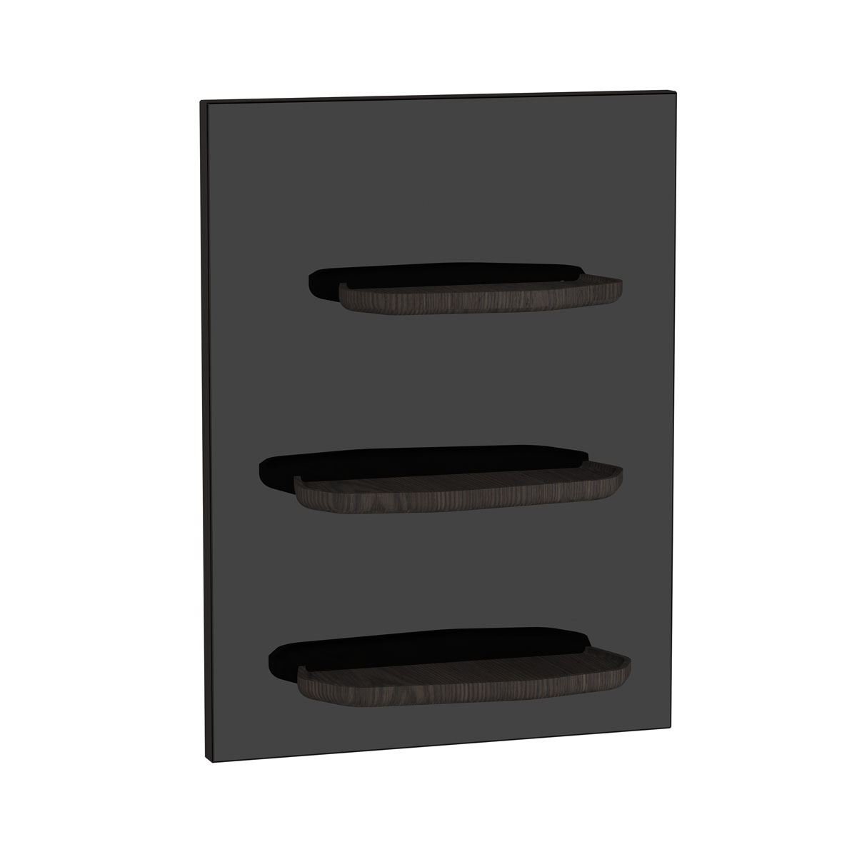 Vitra Voyage Shelf - 450mm Wide - Black Glass/ Dark Oak