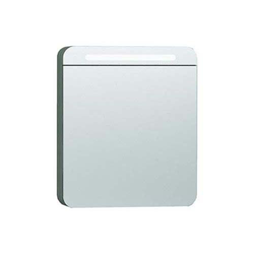 Vitra Nest 1 Door Mirror Cabinet With LED Lighting And Shaver Socket - 600mm Wide - Left Hinged - Grey Natural Wood