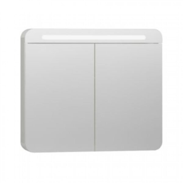 Vitra Nest 1 Door Mirror Cabinet With LED Lighting And Shaver Socket - 800mm Wide - High Gloss White