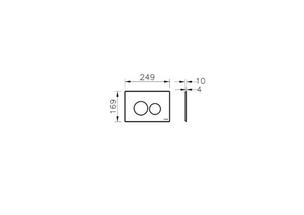 Vitra Origin Rectangular Dual Flush Plate - White - Image 2