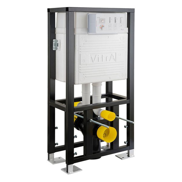 Vitra Wall Hung Toilet Frame with 2.5/4 Litre Concealed Cistern - 1120mm High - Dark Grey