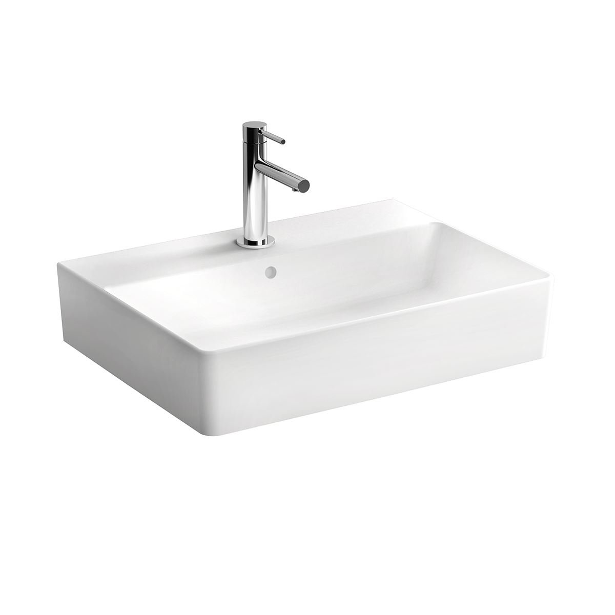 Vitra Nuo Countertop Basin with overflow - 600mm Wide - 1 Tap Hole - White