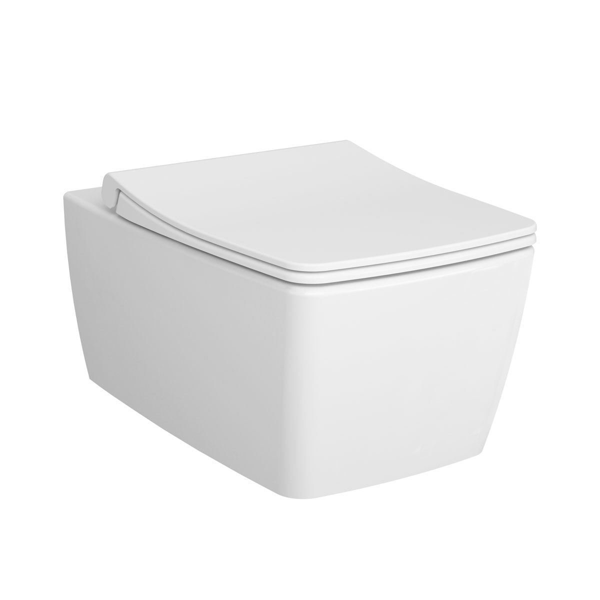 VitrA M-Line Rimless Wall Hung Toilet With Soft Close Slim Seat - White