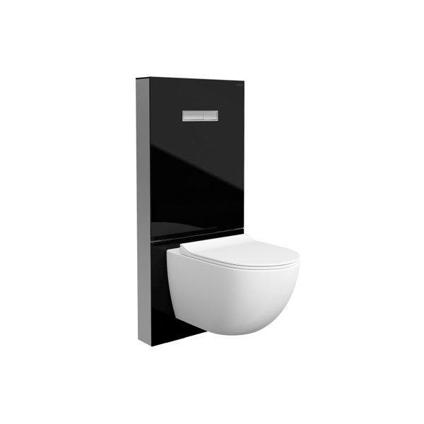 Vitra Vitrus Glass Covered Concealed Cistern 3/6 Litre for Wall Hung Toilet - Black
