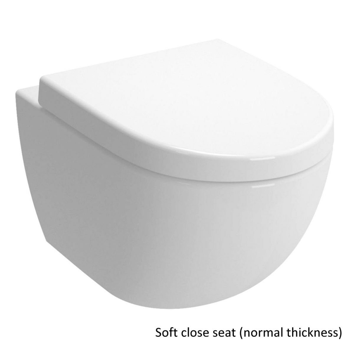 VitrA Sento Rimless Wall Hung Toilet and Soft close seat and cover with chrome hinges - White