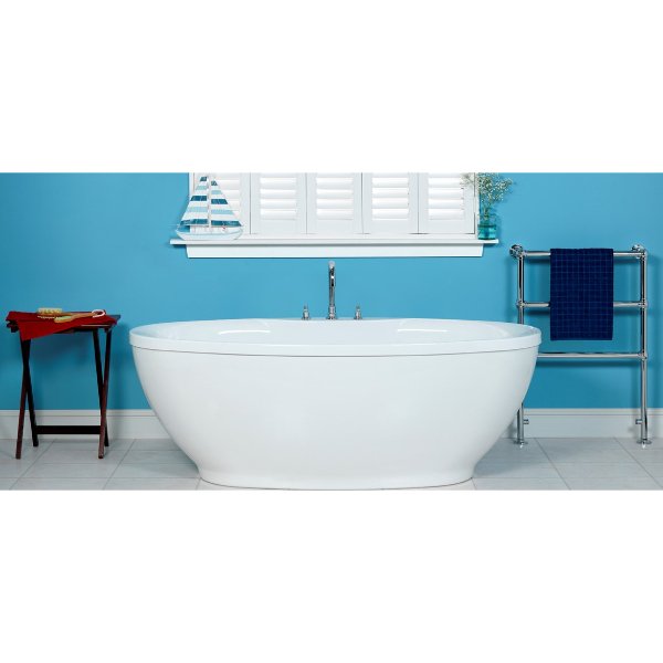 Carron Elysee Carronite Freestanding Double Ended Bath - 1800mm x 900mm - white