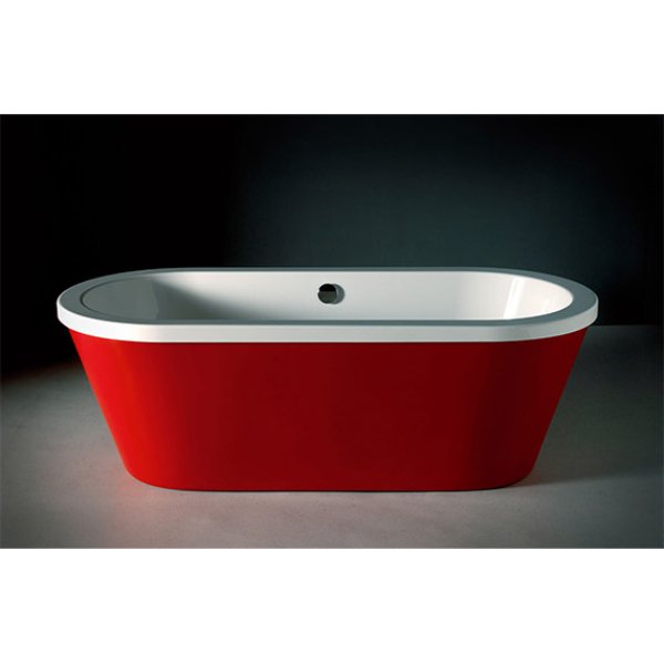 Carron Halcyon Carronite Oval Double Ended Bath and filler - 1750mm x 800mm - Red