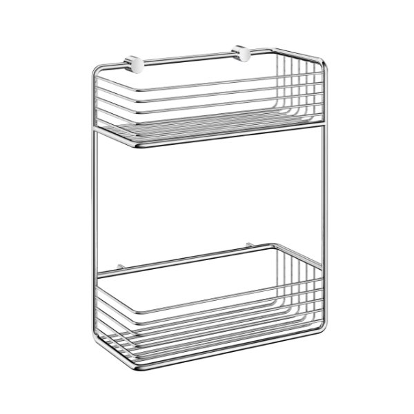 Smedbo Sideliner Double Soap Basket - 250mm Wide - Polished Chrome