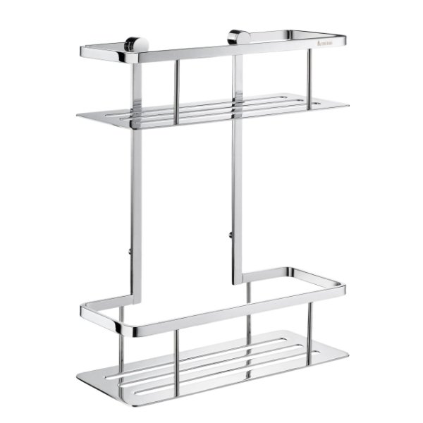 Smedbo Sideliner Double Soap Basket - 322mm High - Polished Chrome