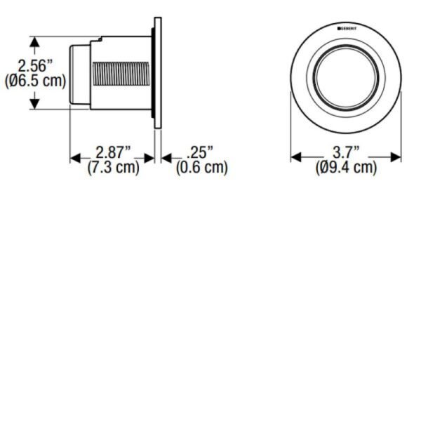 Geberit Type 01 Single Flush Plate Button for 120mm and 150mm Concealed Cistern - Matt Chrome - Image 2