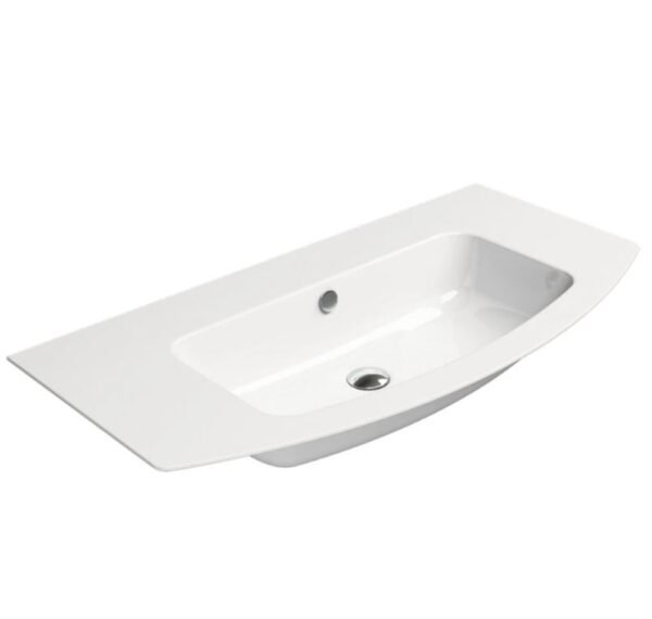 Gsi Pura Design 1020 X 520mm Curved Wall Hung Basin - 1 TH - White