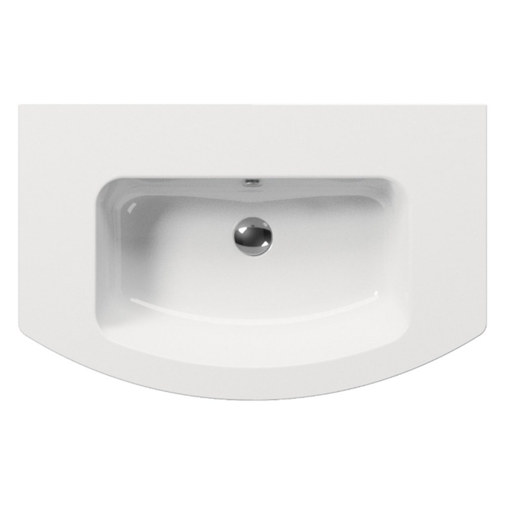 Gsi Pura Design 820 X 490mm Curved Wall Hung Basin - No TH - White