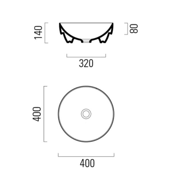 Gsi Pura 400mm X 400mm Countertop Basin - No TH - Creta - Image 2