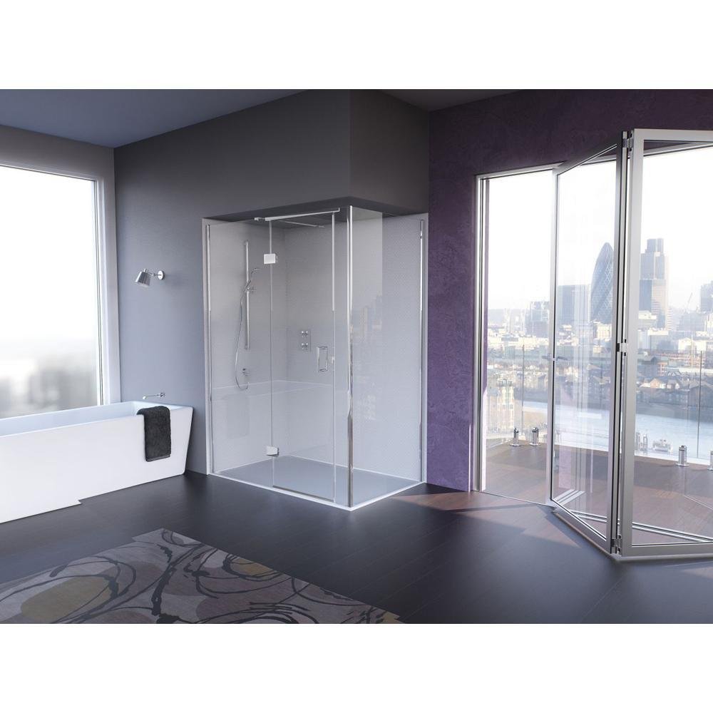 Matki Illusion Corner Shower Enclosure with Integrated Raised Tray And Soft Return Handle - 800mm x 800mm - RH