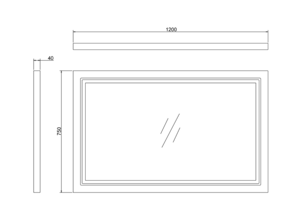 Burlington Framed Illuminated LED Mirror - 750mm X 1200mm - Matt White - Image 2